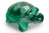 Flowery Malachite Turtle Carving - DR Congo #349304-1